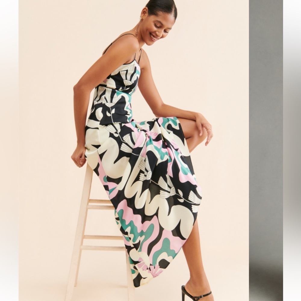 Anthropologie Oopscool Maximalist Graphic Print Maxi Dress size XS